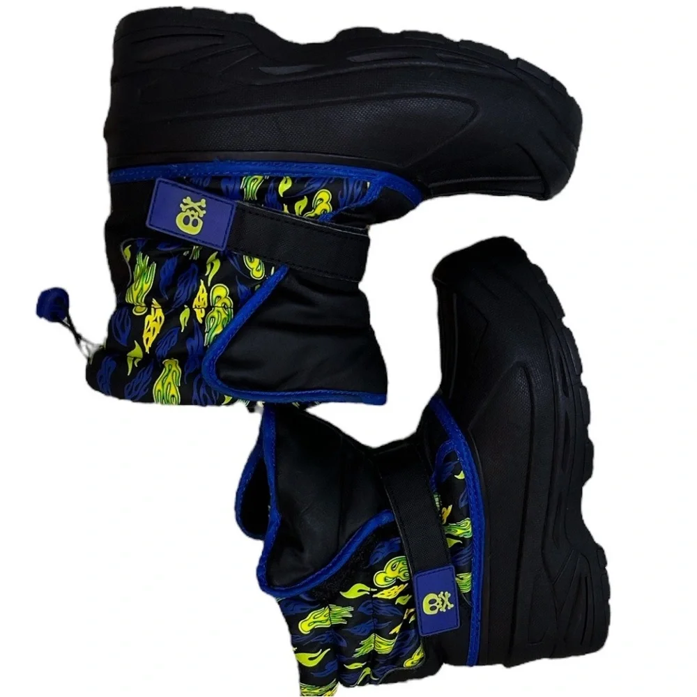 Athletech Boys' Skull Flames Snow Boots Size 4 Winter Boots